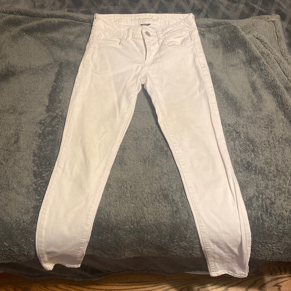 white american eagle stretch jeans